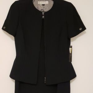 Dark navy two-piece Tahari suit